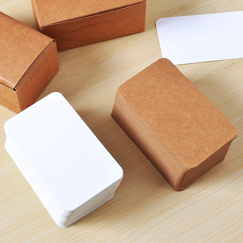 20/50/100pcs Color Kraft Paper Card Retro Double Sided Word Card DIY