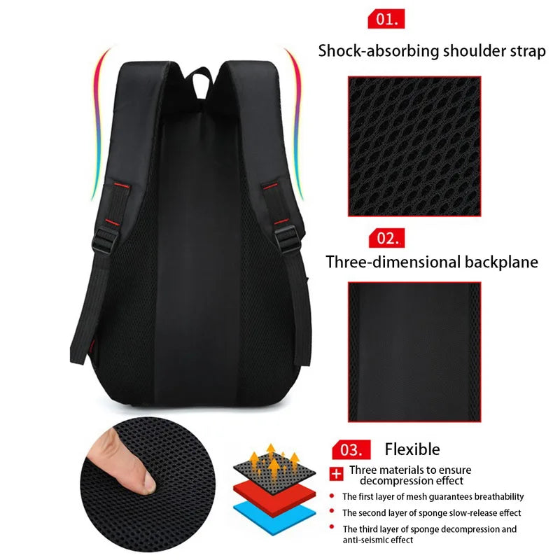 Large-capacity Student School Bag Casual Solid Color Backpack Material