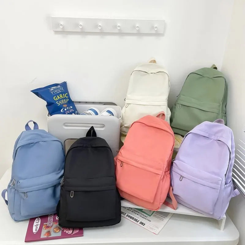 Women Schoolbag Waterproof Large Capacity School Backpack Smooth