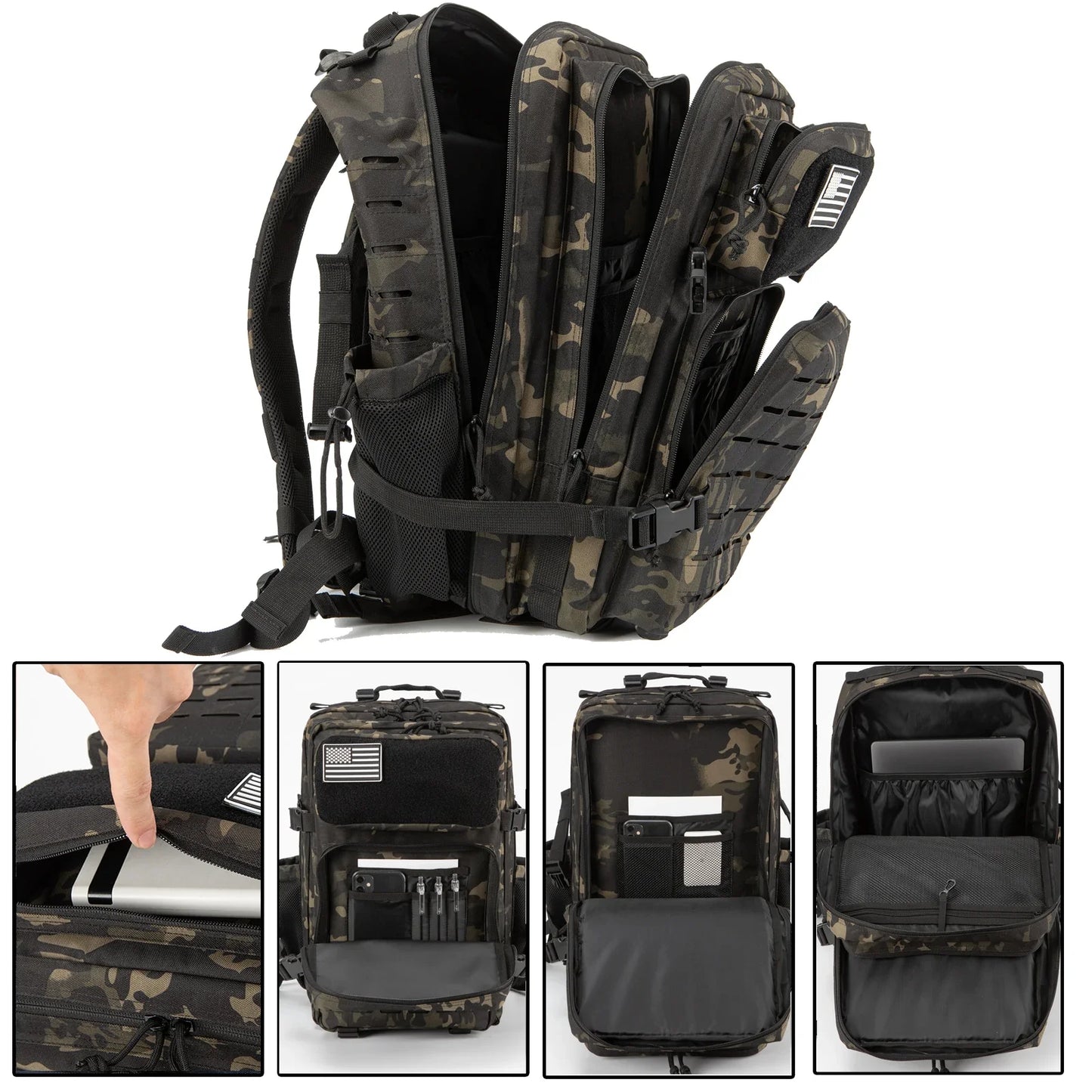 25L/45L Tactical Backpack Outdoor for Women/men Laser Cut Molle Hiking