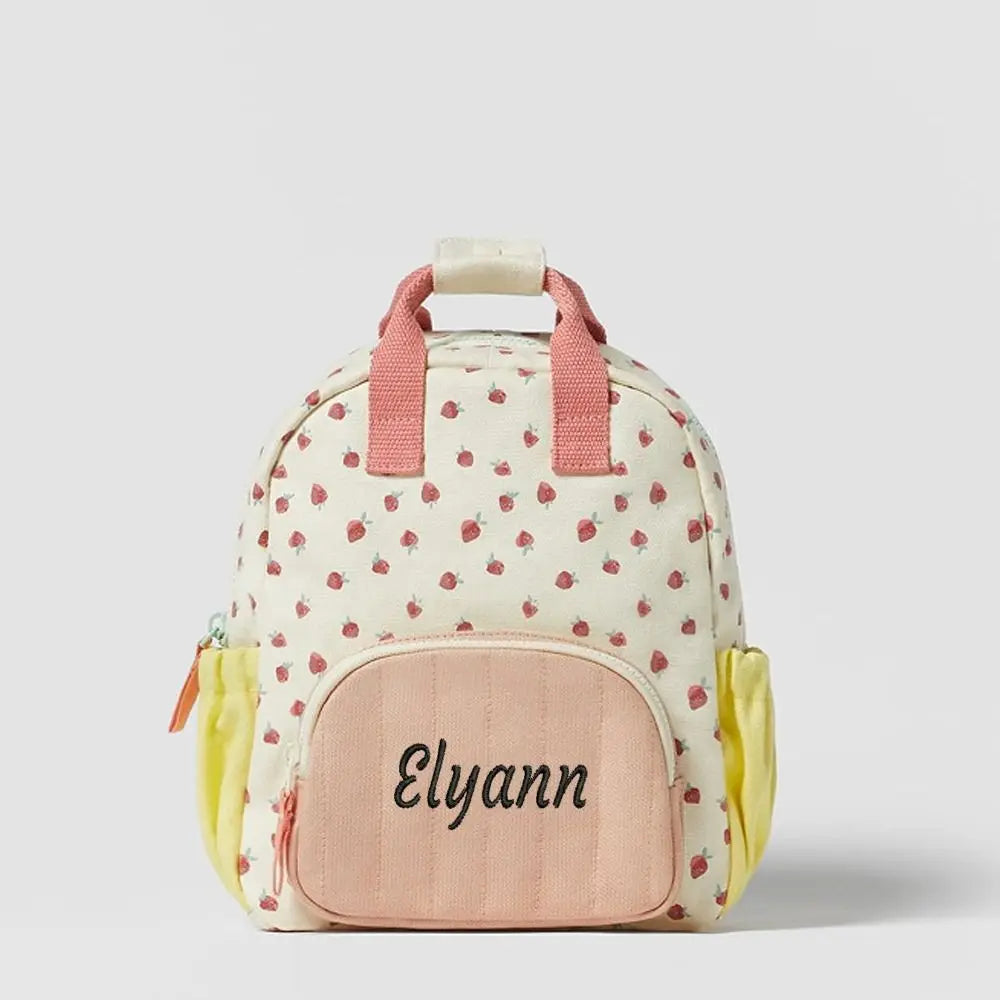 Personalized Embroidered Strawberry Kid Backpack Customized Children's