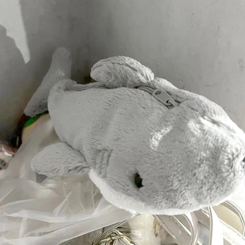 Cartoon Plush Shark Pen Bag Pencil Case Kawaii Doll Back To School