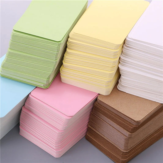 20/50/100pcs Color Kraft Paper Card Retro Double Sided Word Card DIY