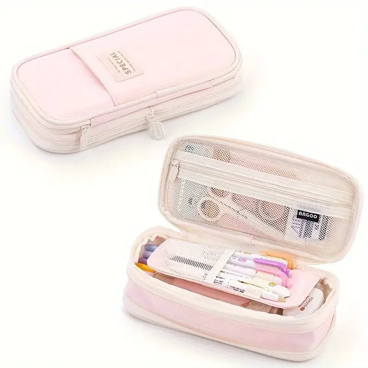 Kawaii Pencil Case Large Capacity Pen Bag Double Layer for Students