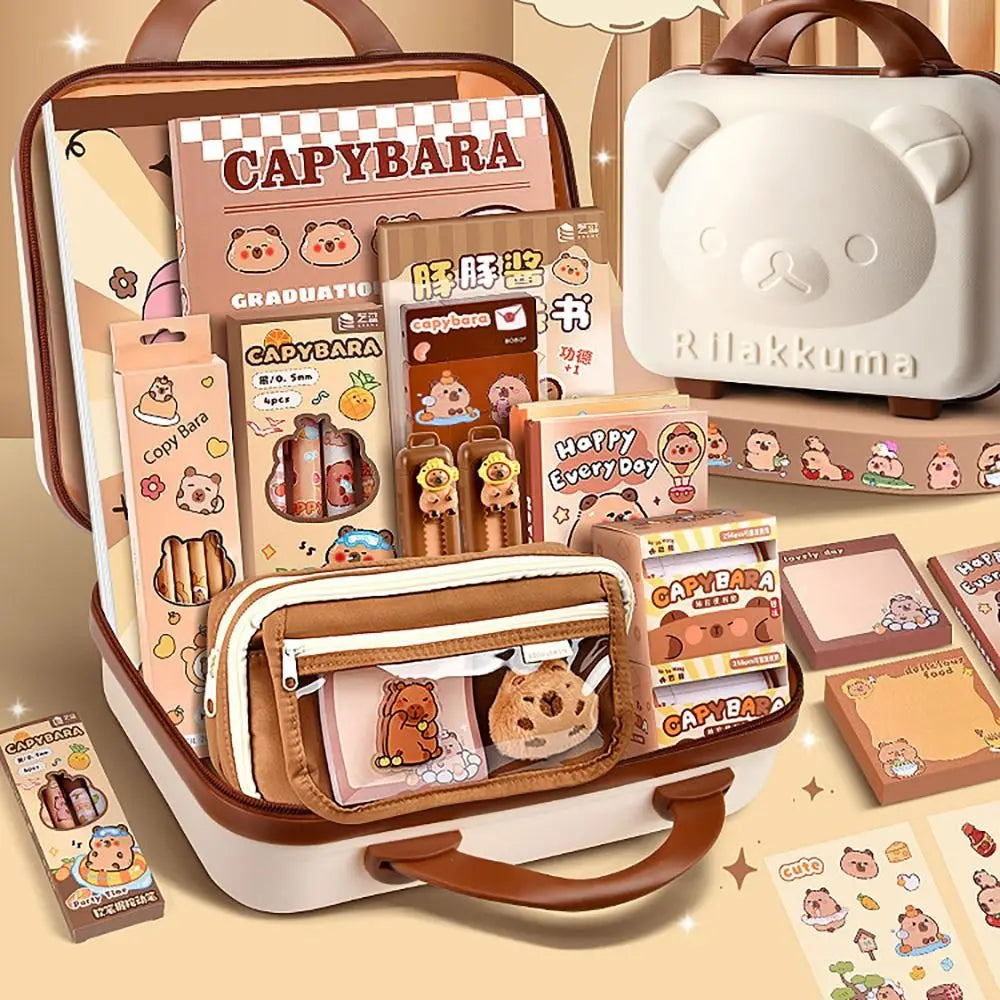 Large Capacity Gift Box Capybara Stationery Set Pencil Case Abundant