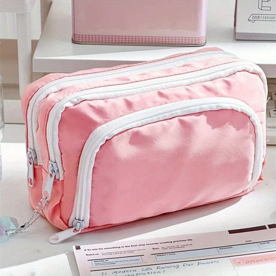 Kawaii Pencil Case 3 Layers Cute Pen Bag Large Capacity Korean