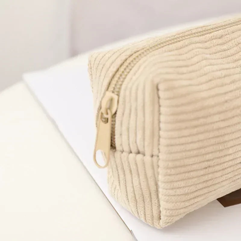 Cute Corduroy Pencil Case Little Shark Embroidery Pen Bag Pouch Gift