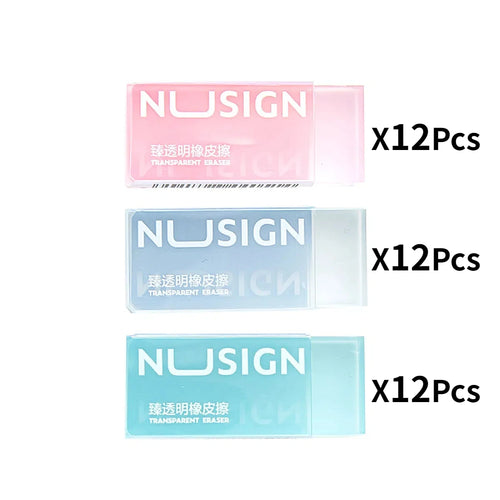 1/36Pcs Lovely Transparent Eraser for Kids Ins Simplicity Solid Color