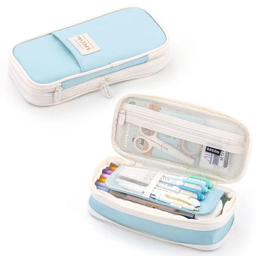 Kawaii Pencil Case Large Capacity Pen Bag Double Layer for Students