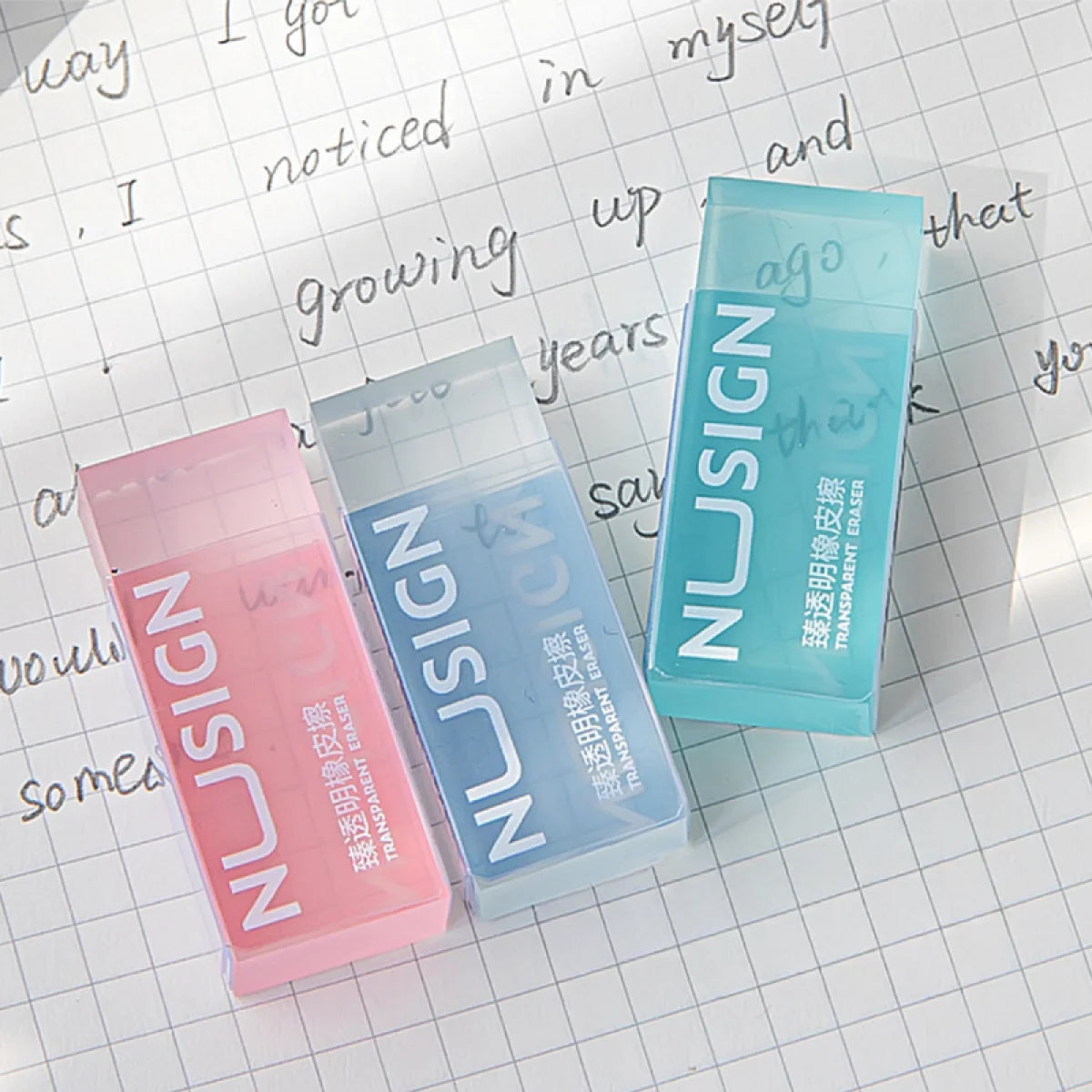 1/36Pcs Lovely Transparent Eraser for Kids Ins Simplicity Solid Color