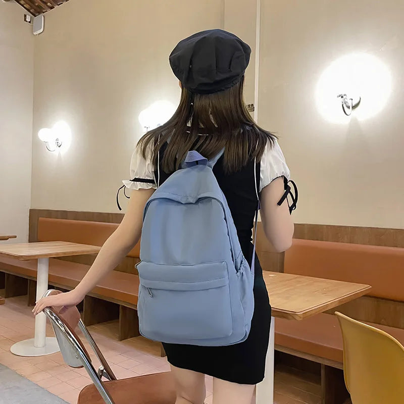 Women Schoolbag Waterproof Large Capacity School Backpack Smooth