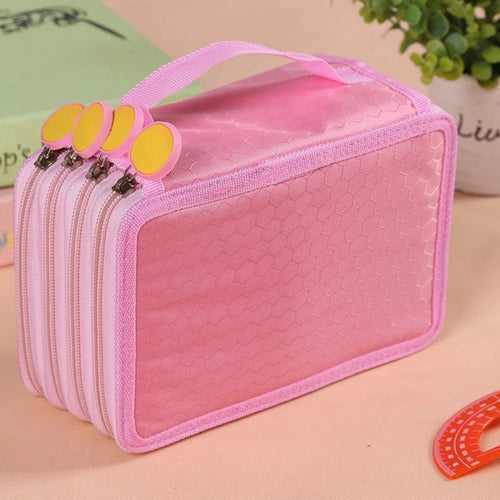 72 Holes Four layers Pencil Case Large Capacity Kawaii Pen Storage Bag