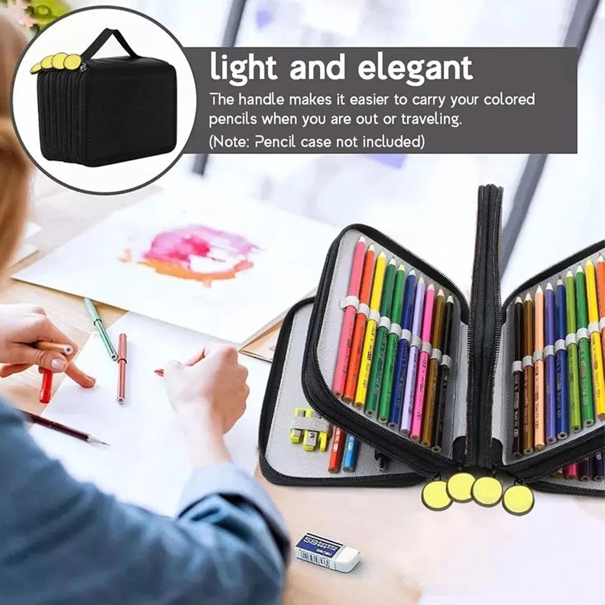 72 Holes Four layers Pencil Case Large Capacity Kawaii Pen Storage Bag