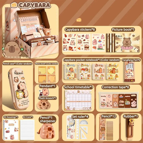 Large Capacity Gift Box Capybara Stationery Set Pencil Case Abundant