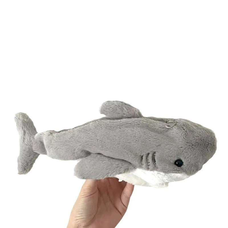 Cartoon Plush Shark Pen Bag Pencil Case Kawaii Doll Back To School