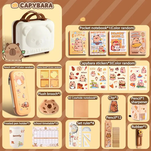 Large Capacity Gift Box Capybara Stationery Set Pencil Case Abundant