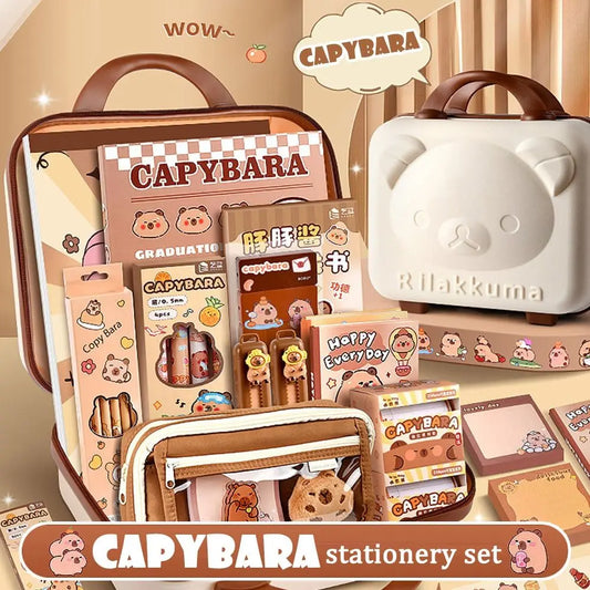 Large Capacity Gift Box Capybara Stationery Set Pencil Case Abundant