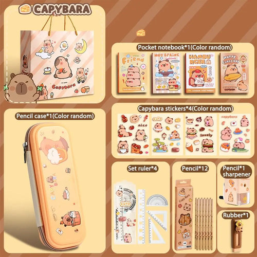 Large Capacity Gift Box Capybara Stationery Set Pencil Case Abundant