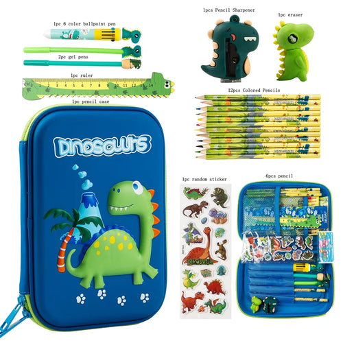 Cool Dinosaur Pencil Case Stationery Set Unicorn 3D EVA Pencil Box