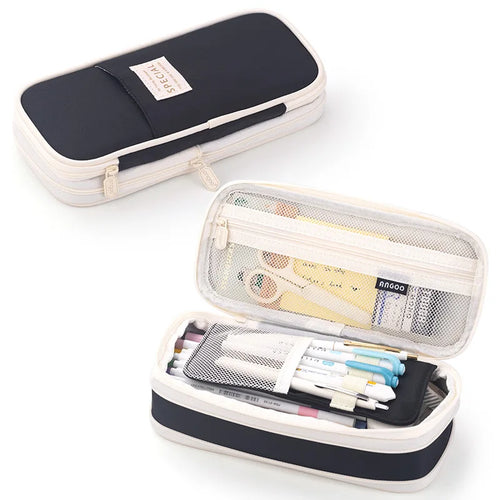 Kawaii Pencil Case Large Capacity Pen Bag Double Layer for Students