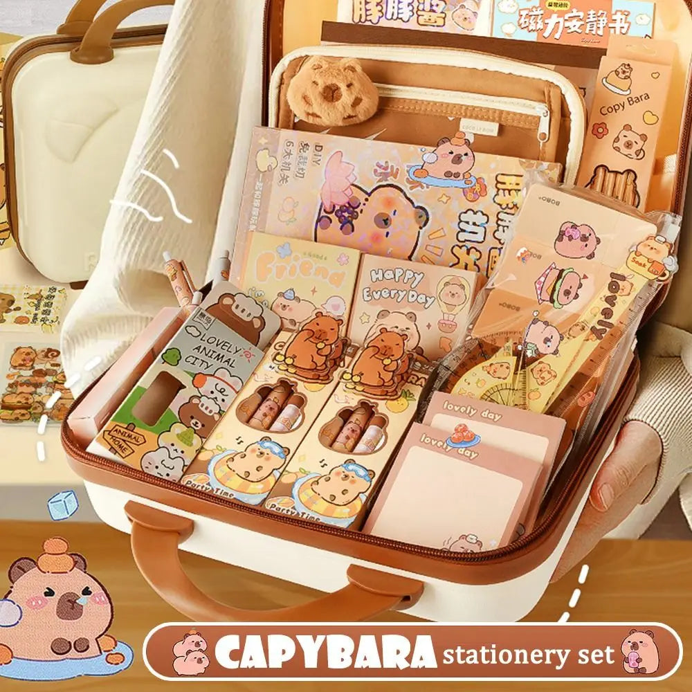 Large Capacity Gift Box Capybara Stationery Set Pencil Case Abundant
