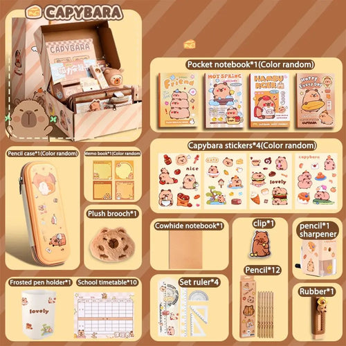 Large Capacity Gift Box Capybara Stationery Set Pencil Case Abundant