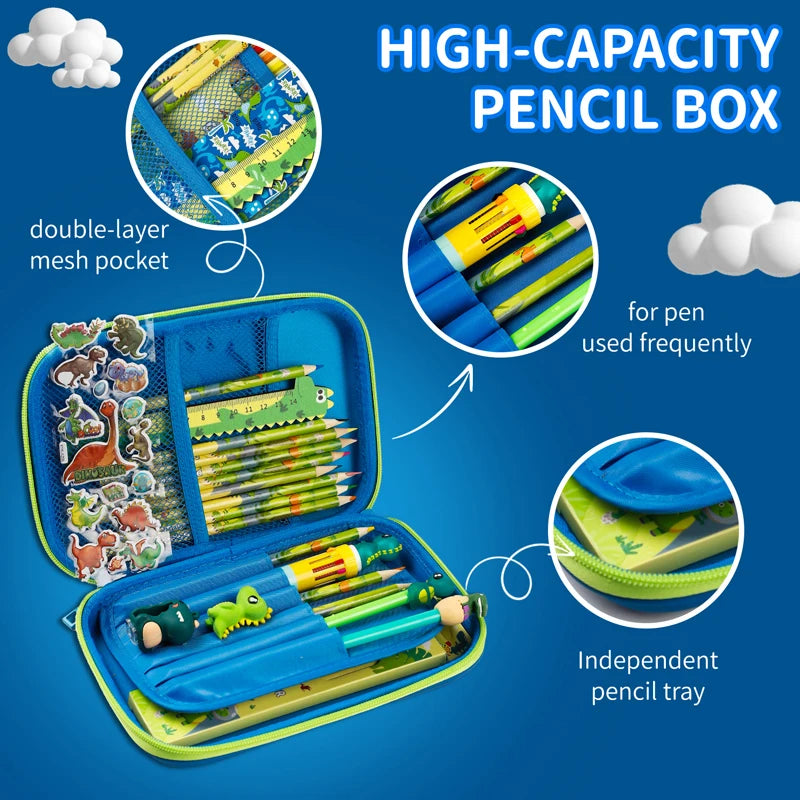 Cool Dinosaur Pencil Case Stationery Set Unicorn 3D EVA Pencil Box